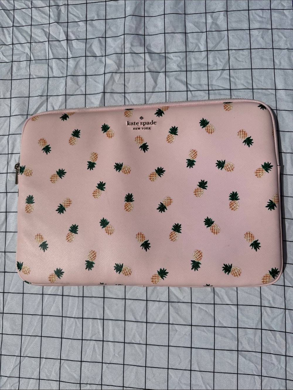 kate spade pink pineapple print laptop sleeve